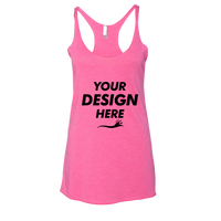 Next Level Apparel Women’s Triblend Racerback Tank, Vintage Pink, Front view, Mockup