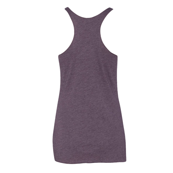 Next Level Apparel Women’s Triblend Racerback Tank, Vintage Purple, Back view