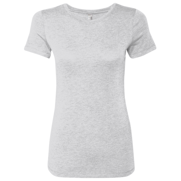 Next Level Apparel Women’s Triblend T-Shirt, Heather White, Front view