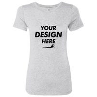 Next Level Apparel Women’s Triblend T-Shirt, Heather White, Front view, Mockup
