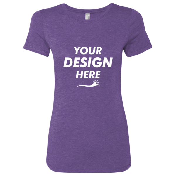 Next Level Apparel Women’s Triblend T-Shirt, Purple Rush, Front view, Mockup