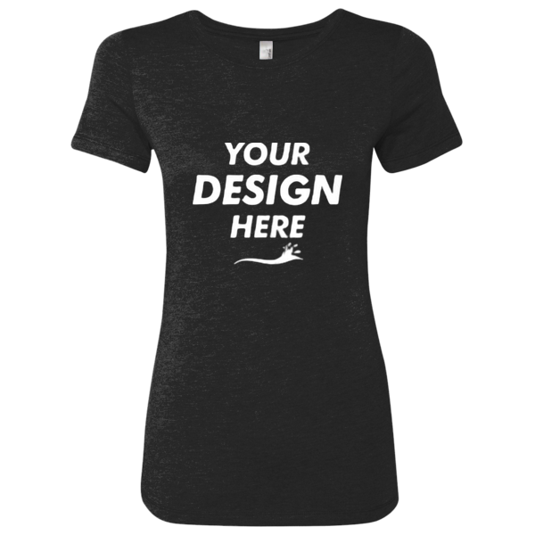 Next Level Apparel Women’s Triblend T-Shirt, Vintage Black, Front view, Mockup