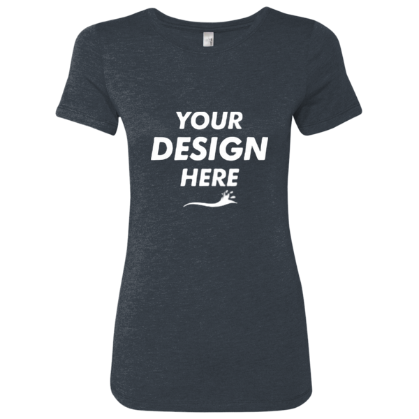 Next Level Apparel Women’s Triblend T-Shirt, Vintage Navy, Front view, Mockup
