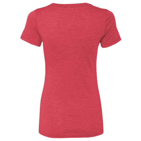 Next Level Apparel Women’s Triblend T-Shirt, Vintage Red, Back view