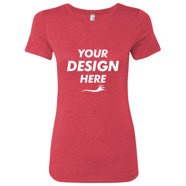 Next Level Apparel Women’s Triblend T-Shirt, Vintage Red, Front view, Mockup