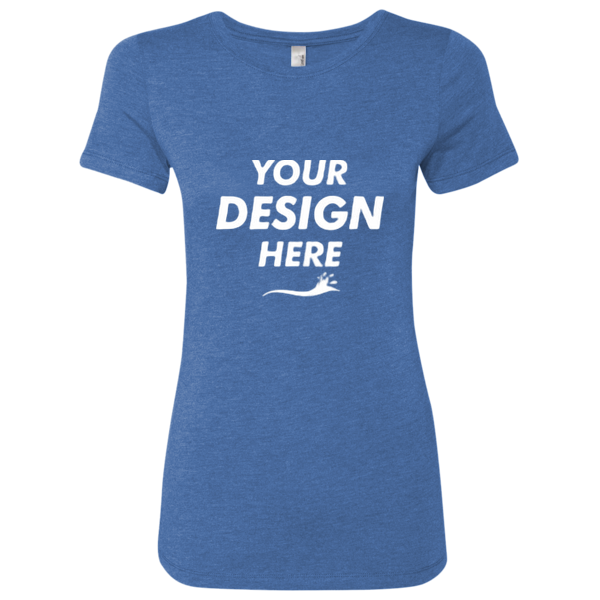 Next Level Apparel Women’s Triblend T-Shirt, Vintage Royal, Front view, Mockup