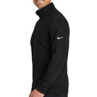 Nike Club Fleece Sleeve Swoosh 1/2 Zip, Black, Left Sleeve view