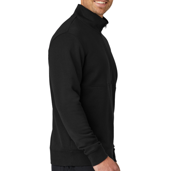 Nike Club Fleece Sleeve Swoosh 1/2 Zip, Black, Right Sleeve view