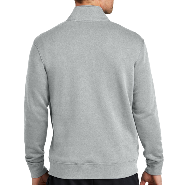 Nike Club Fleece Sleeve Swoosh 1/2 Zip, Dark Grey Heather, Back view