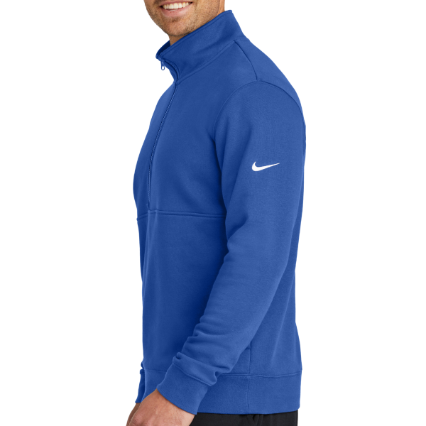 Nike Club Fleece Sleeve Swoosh 1/2 Zip, Game Royal, Left Sleeve view