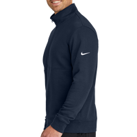 Nike Club Fleece Sleeve Swoosh 1/2 Zip, Midnight Navy, Left Sleeve view
