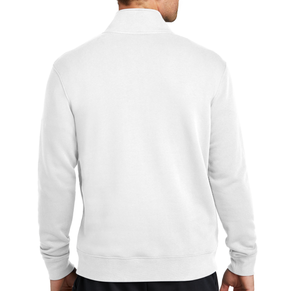 Nike Club Fleece Sleeve Swoosh 1/2 Zip, White, Back view