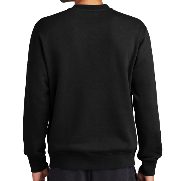 Nike Club Fleece Sleeve Swoosh Crew, Black, Back view