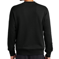 Nike Club Fleece Sleeve Swoosh Crew, Black, Back view