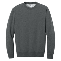 Nike Club Fleece Sleeve Swoosh Crew, Charcoal Heather, Front view