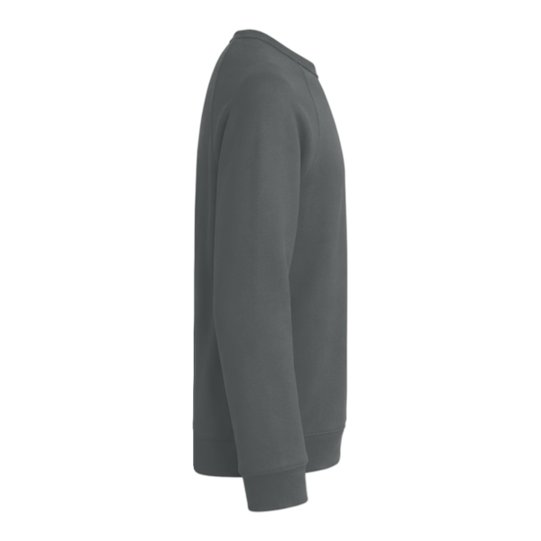 Nike Club Fleece Sleeve Swoosh Crew, Charcoal Heather, Right Sleeve view