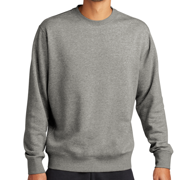 Nike Club Fleece Sleeve Swoosh Crew, Dark Grey Heather, Front view