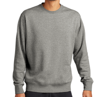 Nike Club Fleece Sleeve Swoosh Crew, Dark Grey Heather, Front view