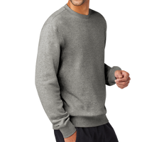 Nike Club Fleece Sleeve Swoosh Crew, Dark Grey Heather, Right Sleeve view