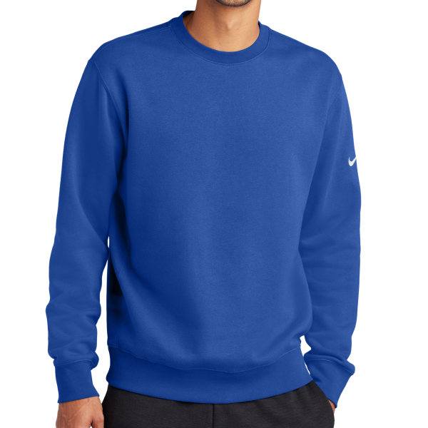 Nike Club Fleece Sleeve Swoosh Crew, Game Royal, Front view