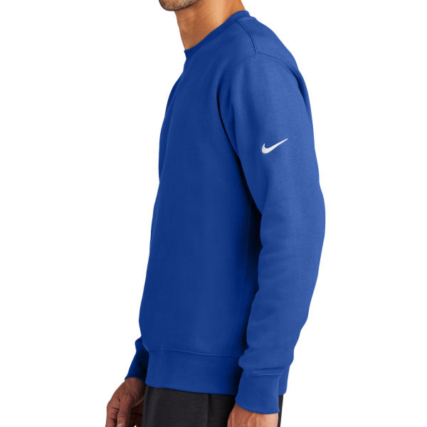 Nike Club Fleece Sleeve Swoosh Crew, Game Royal, Left Sleeve view