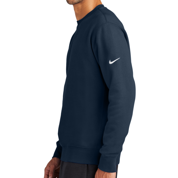 Nike Club Fleece Sleeve Swoosh Crew, Midnight Navy, Left Sleeve view