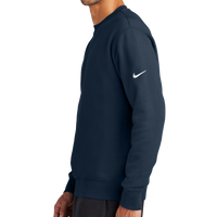 Nike Club Fleece Sleeve Swoosh Crew, Midnight Navy, Left Sleeve view