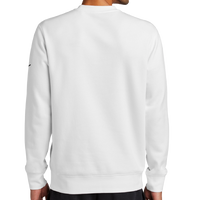 Nike Club Fleece Sleeve Swoosh Crew, White, Back view
