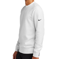 Nike Club Fleece Sleeve Swoosh Crew, White, Left Sleeve view