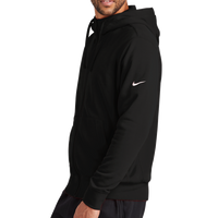 Nike Club Fleece Sleeve Swoosh Full Zip Hoodie, Black, Left Sleeve view
