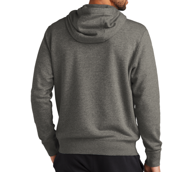 Nike Club Fleece Sleeve Swoosh Full Zip Hoodie, Charcoal Heather, Back view