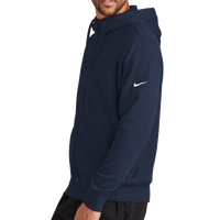 Nike Club Fleece Sleeve Swoosh Full Zip Hoodie, Midnight Navy, Left Sleeve view