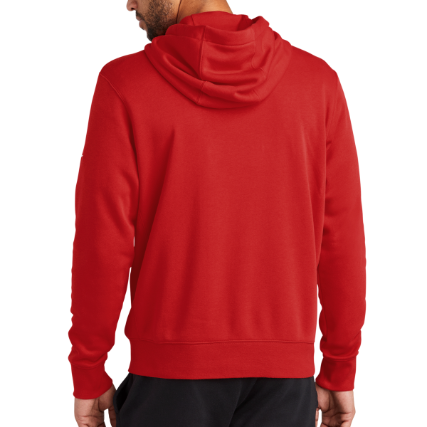Nike Club Fleece Sleeve Swoosh Full Zip Hoodie, University Red, Back view