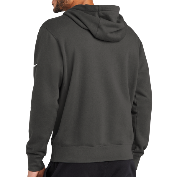 Nike Club Fleece Sleeve Swoosh Pullover Hoodie, Anthracite, Back view