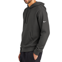 Nike Club Fleece Sleeve Swoosh Pullover Hoodie, Anthracite, Left Sleeve view