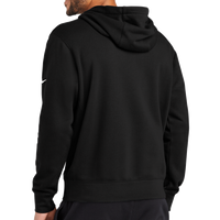 Nike Club Fleece Sleeve Swoosh Pullover Hoodie, Black, Back view