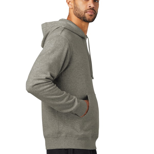 Nike Club Fleece Sleeve Swoosh Pullover Hoodie, Dark Grey Heather, Right Sleeve view