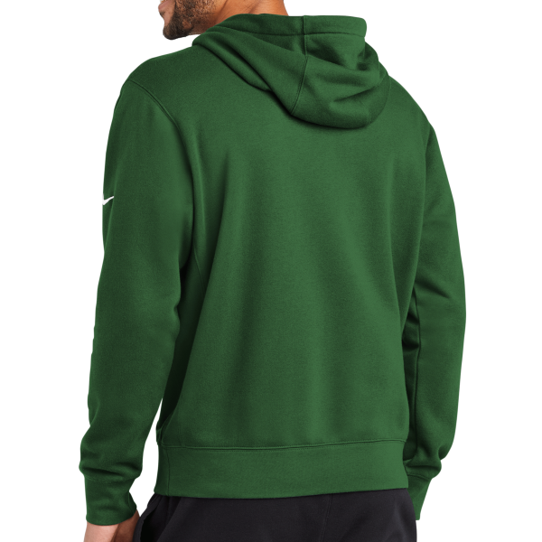 Nike Club Fleece Sleeve Swoosh Pullover Hoodie, Gorge Green, Back view