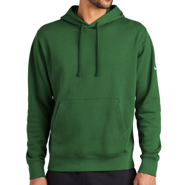 Nike Club Fleece Sleeve Swoosh Pullover Hoodie, Gorge Green, Front view