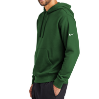 Nike Club Fleece Sleeve Swoosh Pullover Hoodie, Gorge Green, Left Sleeve view