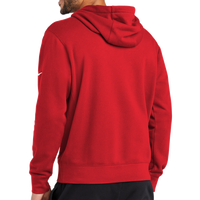 Nike Club Fleece Sleeve Swoosh Pullover Hoodie, University Red, Back view
