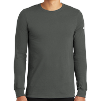 Nike Dri FIT Cotton/Poly Long Sleeve Tee, Anthracite, Front view