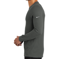 Nike Dri FIT Cotton/Poly Long Sleeve Tee, Anthracite, Left Sleeve view