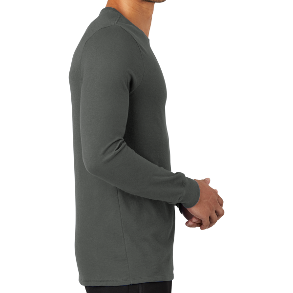 Nike Dri FIT Cotton/Poly Long Sleeve Tee, Anthracite, Right Sleeve view