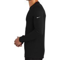 Nike Dri FIT Cotton/Poly Long Sleeve Tee, Black, Left Sleeve view