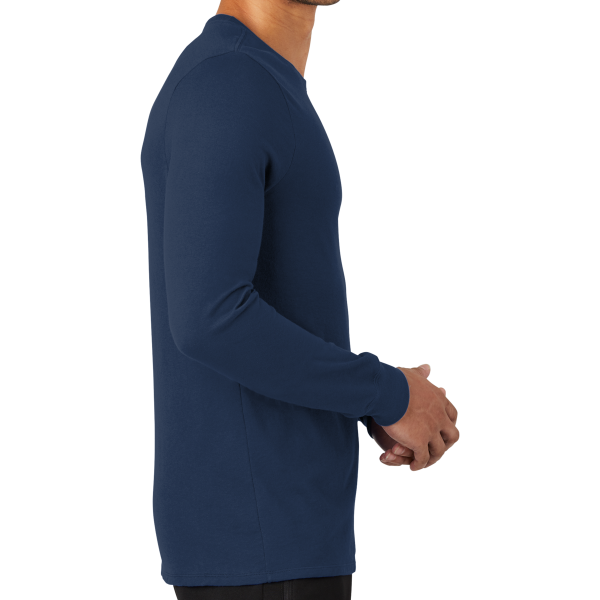 Nike Dri FIT Cotton/Poly Long Sleeve Tee, College Navy, Right Sleeve view