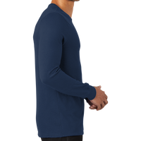 Nike Dri FIT Cotton/Poly Long Sleeve Tee, College Navy, Right Sleeve view