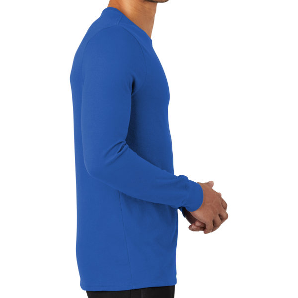Nike Dri FIT Cotton/Poly Long Sleeve Tee, Rush Blue, Right Sleeve view