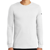 Nike Dri FIT Cotton/Poly Long Sleeve Tee, White, Front view