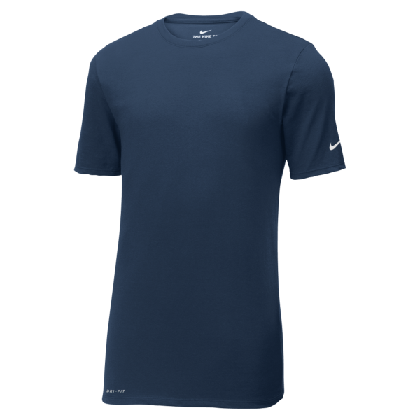 Nike Dri FIT Cotton/Poly Tee, College Navy, Front view